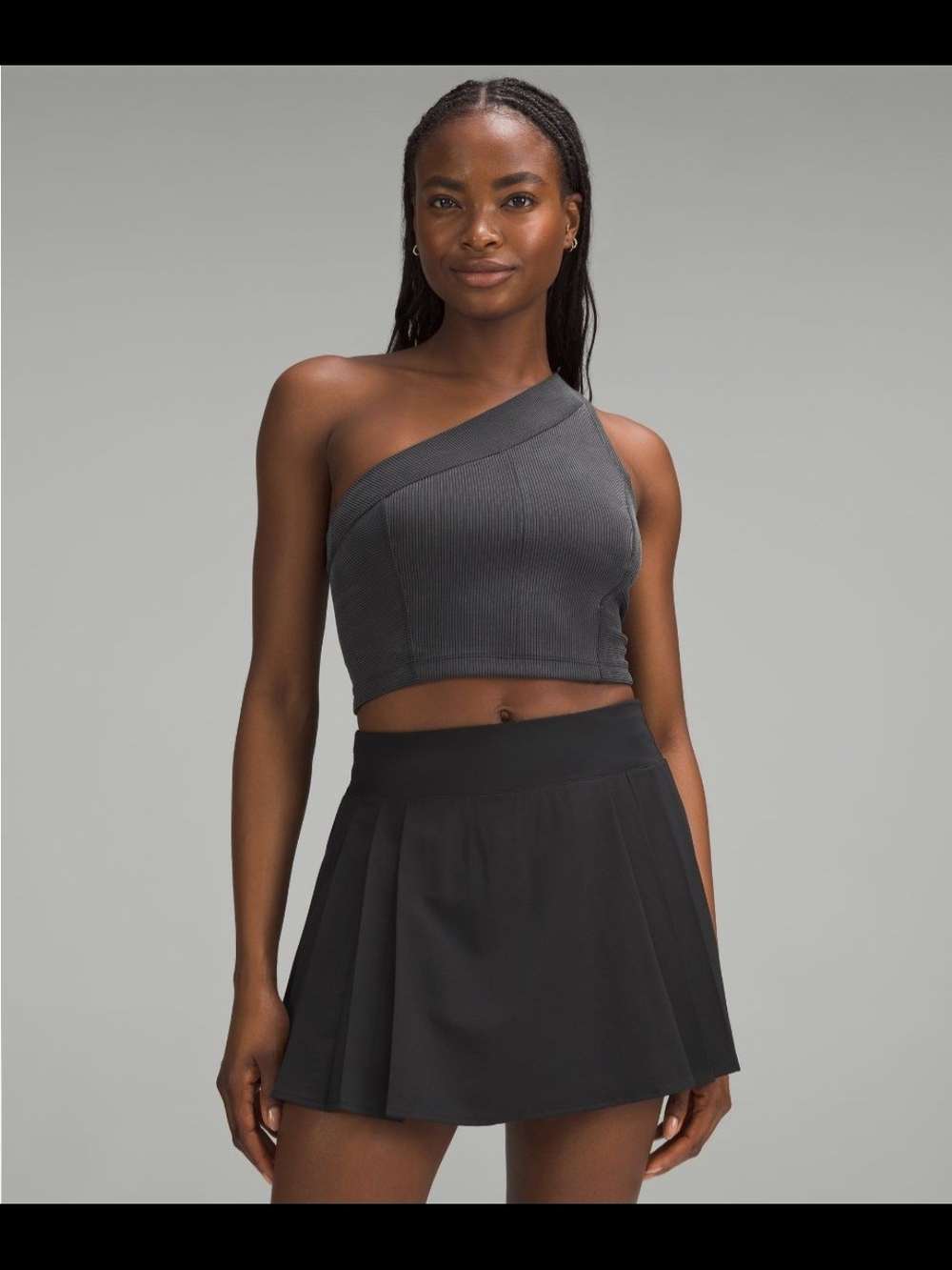 NWT Lululemon Ribbed Softstrem Asymmetrical Tank Black sz Med